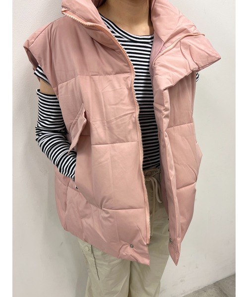 WC（ダブル シー）の「オーバーパファーベスト（ダウンベスト・レディース・ブラック/アイボリー/ピンク・FREE）」の9枚目の写真