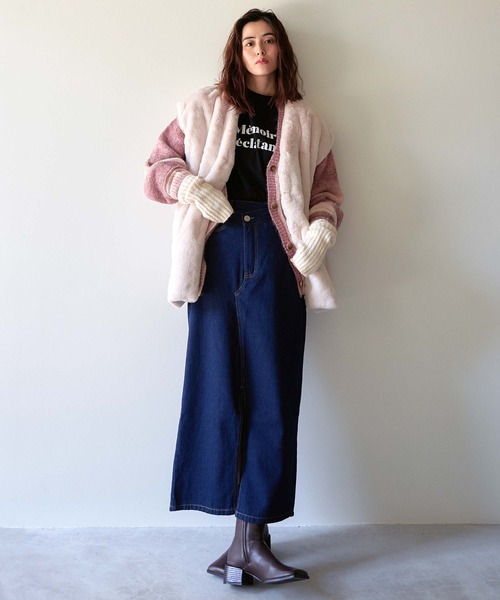 VENCEEXCHANGE（ヴァンスエクスチェンジ）の「グラデーションニットカーディガン／ミックスニット／カラーニット／カラーグラデーションニット/オーバーサイズ/レイヤード/ボリュームスリーブ（カーディガン/ボレロ・レディース・イエロー/ピンク/グリーン・FREE）」の18枚目の写真