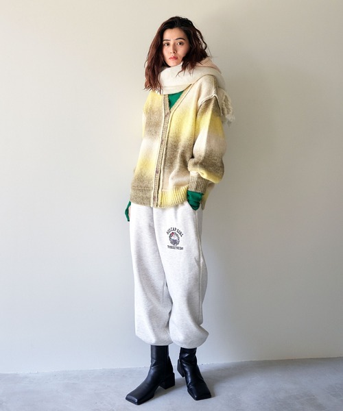 VENCEEXCHANGE（ヴァンスエクスチェンジ）の「グラデーションニットカーディガン／ミックスニット／カラーニット／カラーグラデーションニット/オーバーサイズ/レイヤード/ボリュームスリーブ（カーディガン/ボレロ・レディース・イエロー/ピンク/グリーン・FREE）」の10枚目の写真