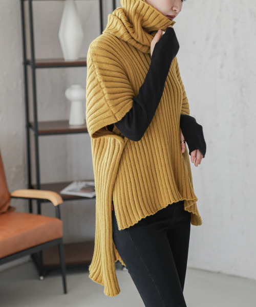 AMELY（エミリー）の「2wayアウターポンチョ（ポンチョ・レディース・ホワイト/ベージュ/マスタード/ブラック・フリー）」の16枚目の写真