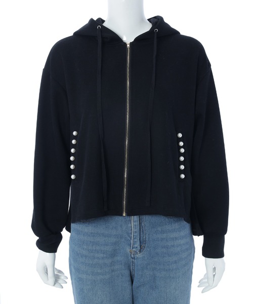 fifth（フィフス）の「パールデザインバックフリルパーカー（パーカー・レディース・ベージュ/ブラック・M）」の20枚目の写真