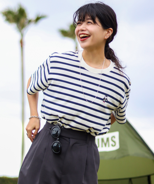 CHUMS（チャムス）の「【CHUMS By JOURNAL STANDARD】別注 ブービーロゴTシャツ（Tシャツ/カットソー・メンズ・ホワイト/ライトブルー/ブラック/グリーン/グレー系その他/ダークブルー・MEDIUM/LARGE/X-LARGE）」の6枚目の写真