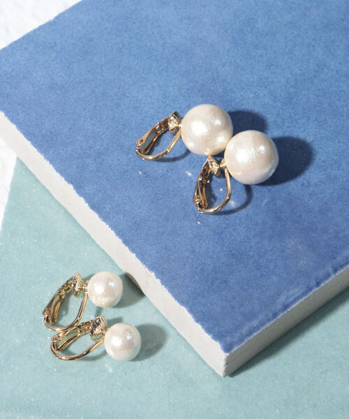 NOLLEY’S（ノーリーズ）の「コットンパール12mmイヤリング（イヤリング・レディース・オフホワイト・E）」の5枚目の写真