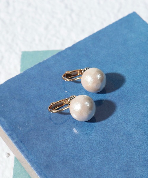 NOLLEY’S（ノーリーズ）の「コットンパール12mmイヤリング（イヤリング・レディース・オフホワイト・E）」の2枚目の写真