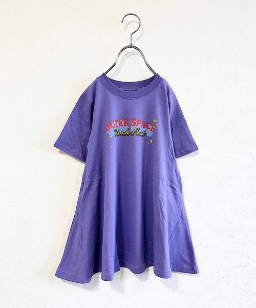 Life Support Products（ライフサポートプロダクツ）の「コットンUSA半袖プリントワンピース(90～150cm)（ワンピース・キッズ・ブラック/パープル/ピンク・100/150/110/130/140/90/120）」の2枚目の写真