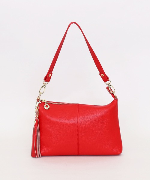 COOCO（クーコ）の「【牛革】シュリンクレザー2WAYショルダーバッグ（ショルダーバッグ・レディース・ブラウン/ライトピンク/レッド/グレー/ブルー/グリーン/パープル/シルバー/ブラック/オフホワイト/レッド系その他/モカ・9）」の11枚目の写真