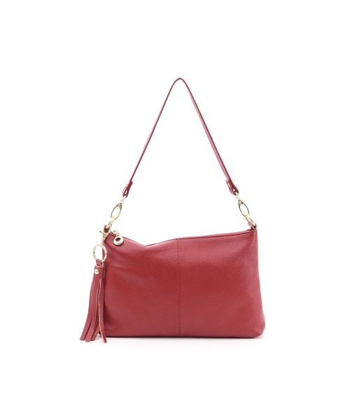 COOCO（クーコ）の「【牛革】シュリンクレザー2WAYショルダーバッグ（ショルダーバッグ・レディース・ブラウン/ライトピンク/レッド/グレー/ブルー/グリーン/パープル/シルバー/ブラック/オフホワイト/レッド系その他/モカ・9）」の10枚目の写真