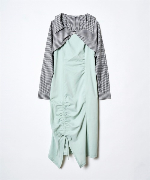 【セール】ドロストデザインスリットキャミワンピースセット（ワンピース）｜REDYAZEL（レディアゼル）