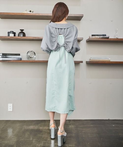 【セール】ドロストデザインスリットキャミワンピースセット（ワンピース）｜REDYAZEL（レディアゼル）