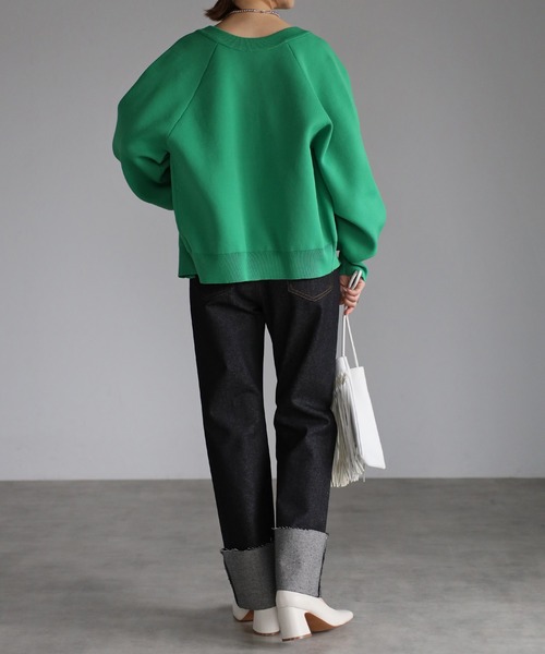 Bonjour Sagan（ボンジュールサガン）の「生デニムロールアップパンツ（デニムパンツ・レディース・インディゴブルー/ブラック・M/S）」の16枚目の写真