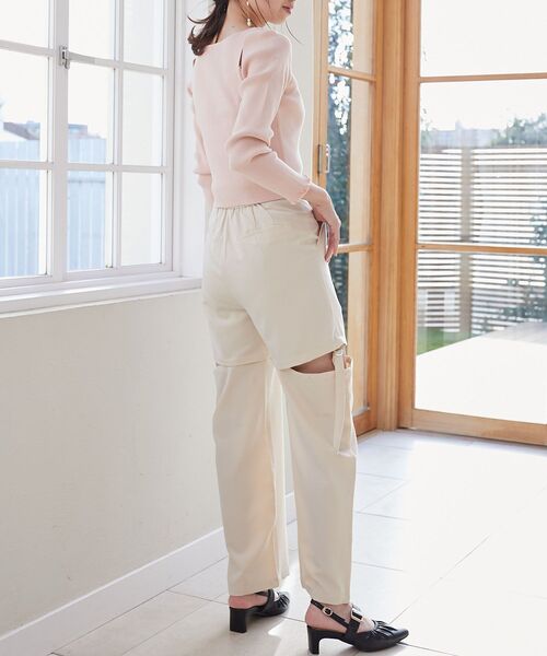 MAJESTIC LEGON（マジェスティックレゴン）の「2wayカッティングパンツ（その他パンツ・レディース・アイボリー/ピンク/ライトグリーン・MEDIUM）」の6枚目の写真