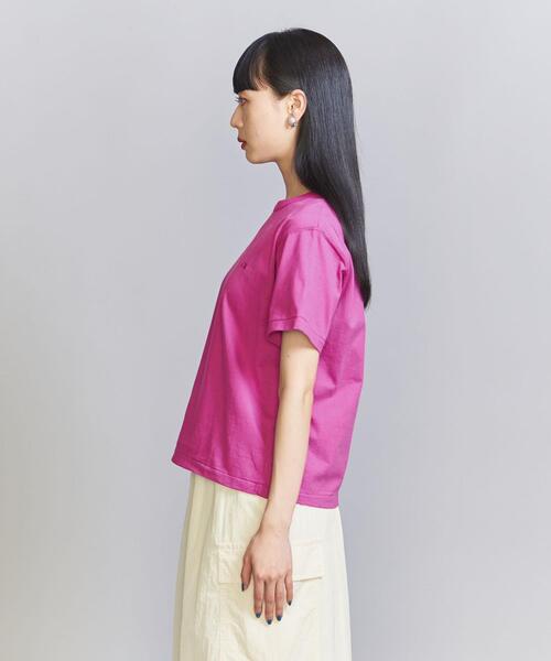 COOME（コーメ）の「＜COOME＞ロゴ刺繍 ショートスリーブ Tシャツ（Tシャツ/カットソー・レディース・ホワイト/パープル・M）」の10枚目の写真