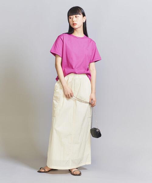 COOME（コーメ）の「＜COOME＞ロゴ刺繍 ショートスリーブ Tシャツ（Tシャツ/カットソー・レディース・ホワイト/パープル・M）」の9枚目の写真