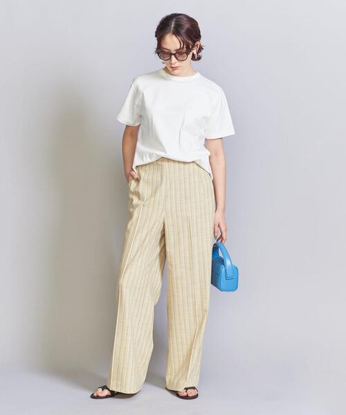 COOME（コーメ）の「＜COOME＞ロゴ刺繍 ショートスリーブ Tシャツ（Tシャツ/カットソー・レディース・ホワイト/パープル・M）」の8枚目の写真