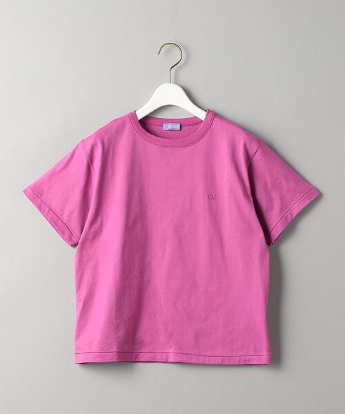 COOME（コーメ）の「＜COOME＞ロゴ刺繍 ショートスリーブ Tシャツ（Tシャツ/カットソー・レディース・ホワイト/パープル・M）」の11枚目の写真