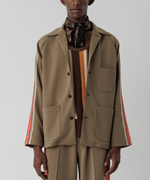 SASQUATCHfabrix.(サスクワァッチファブリックス)の「Sasquatchfabrix./サスクワッチファブリックス/LACE TAPE RAPEL JACKET 23SS-JKL-012(テーラードジャケット・メンズ・ベージュ/ネイビー・M)」の2枚目の写真