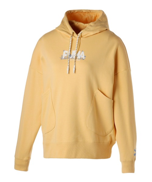 PUMA(プーマ)の「PUMA プーマ ウィメンズ CLASSICS ジョイ グラフィック フーディー(スウェット・レディース・バイオレット/ミント/イエロー系その他/ブラック・MEDIUM/LARGE/SMALL/X-SMALL)」の1枚目の写真