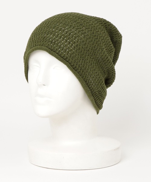 Sense of Grace(センスオブグレース)の「メッシュ編み ドライタッチニット帽(ニットキャップ/ビーニー・メンズ・グレー/ナチュラル/ブラック/カーキオリーブ/ネイビー/ネイビー系/ダークグレー・FREE)」の6枚目の写真