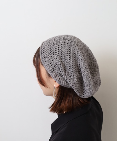 Sense of Grace(センスオブグレース)の「メッシュ編み ドライタッチニット帽(ニットキャップ/ビーニー・メンズ・グレー/ナチュラル/ブラック/カーキオリーブ/ネイビー/ネイビー系/ダークグレー・FREE)」の22枚目の写真