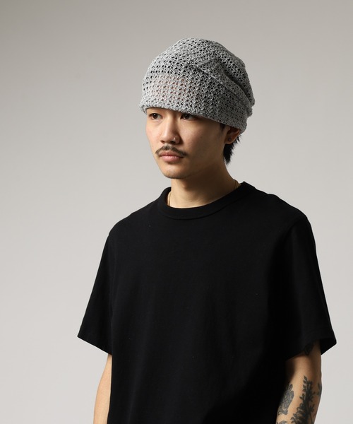 メッシュ編み ドライタッチニット帽（ニットキャップ/ビーニー