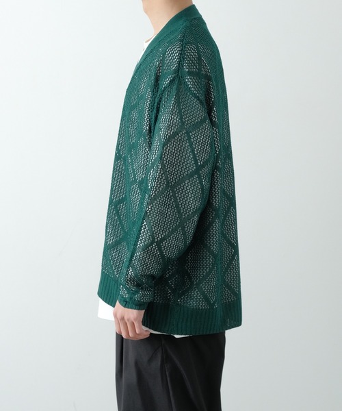 NULL(ヌル)の「【NULL】レース編み カーディガン(カーディガン/ボレロ・メンズ・ブラック/グレイッシュベージュ/グリーン・MEDIUM/LARGE)」の7枚目の写真