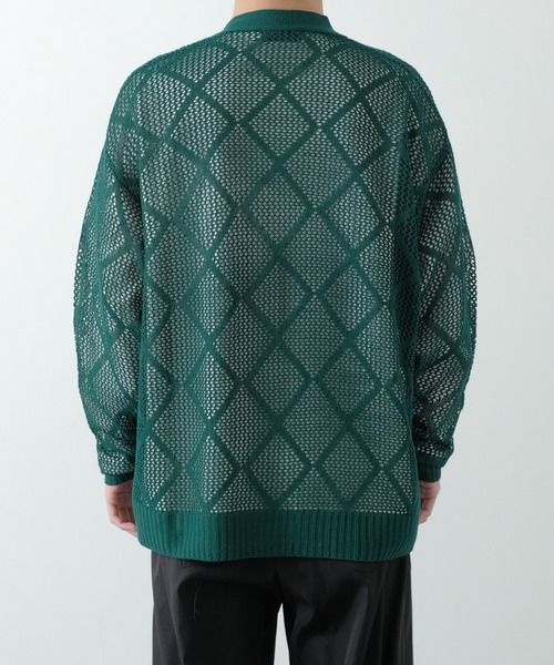 NULL(ヌル)の「【NULL】レース編み カーディガン(カーディガン/ボレロ・メンズ・ブラック/グレイッシュベージュ/グリーン・MEDIUM/LARGE)」の5枚目の写真