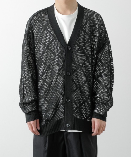 NULL(ヌル)の「【NULL】レース編み カーディガン(カーディガン/ボレロ・メンズ・ブラック/グレイッシュベージュ/グリーン・MEDIUM/LARGE)」の22枚目の写真