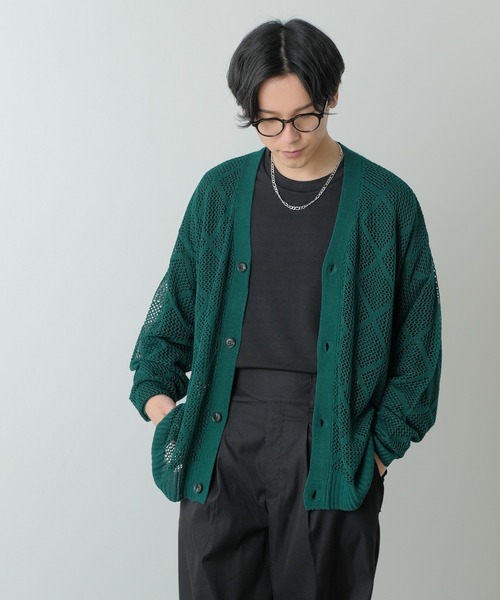 NULL(ヌル)の「【NULL】レース編み カーディガン(カーディガン/ボレロ・メンズ・ブラック/グレイッシュベージュ/グリーン・MEDIUM/LARGE)」の21枚目の写真