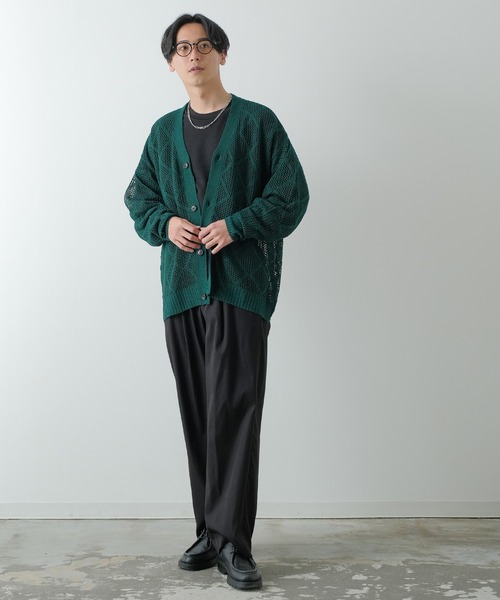 NULL(ヌル)の「【NULL】レース編み カーディガン(カーディガン/ボレロ・メンズ・ブラック/グレイッシュベージュ/グリーン・MEDIUM/LARGE)」の16枚目の写真