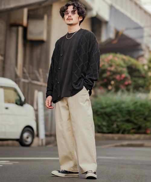 NULL(ヌル)の「【NULL】レース編み カーディガン(カーディガン/ボレロ・メンズ・ブラック/グレイッシュベージュ/グリーン・MEDIUM/LARGE)」の15枚目の写真