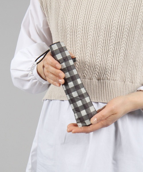 studio CLIP（スタディオクリップ）の「軽量ギンガムチェック折り畳み傘（折りたたみ傘・レディース・ブラウン/ブラック・FREE）」の20枚目の写真