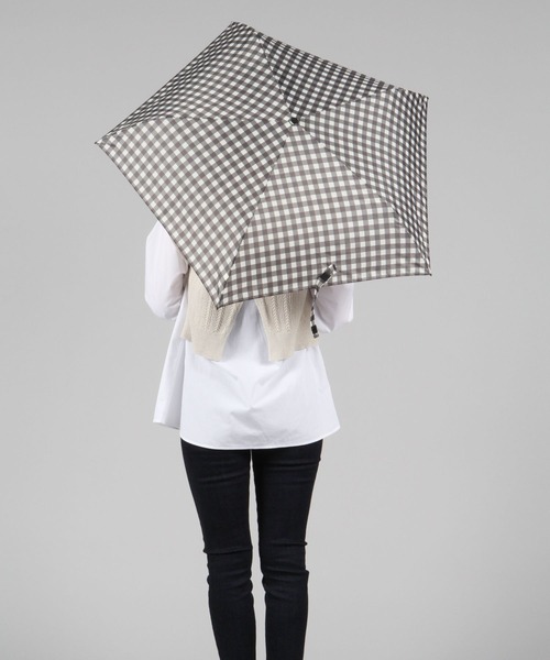 studio CLIP（スタディオクリップ）の「軽量ギンガムチェック折り畳み傘（折りたたみ傘・レディース・ブラウン/ブラック・FREE）」の12枚目の写真