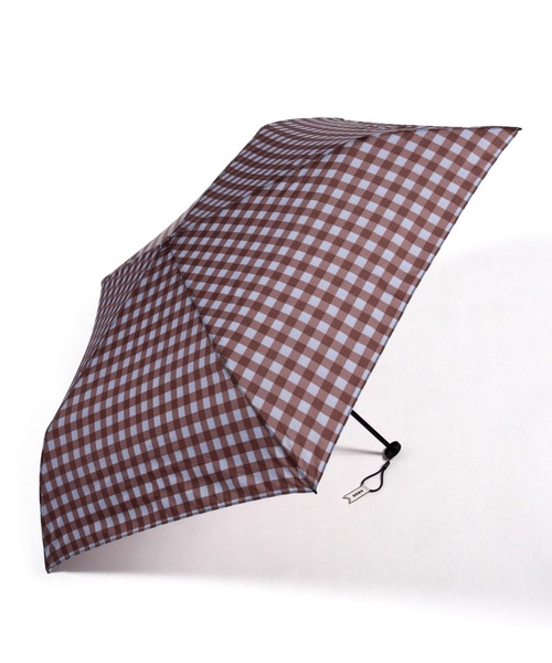 studio CLIP（スタディオクリップ）の「軽量ギンガムチェック折り畳み傘（折りたたみ傘・レディース・ブラウン/ブラック・FREE）」の7枚目の写真