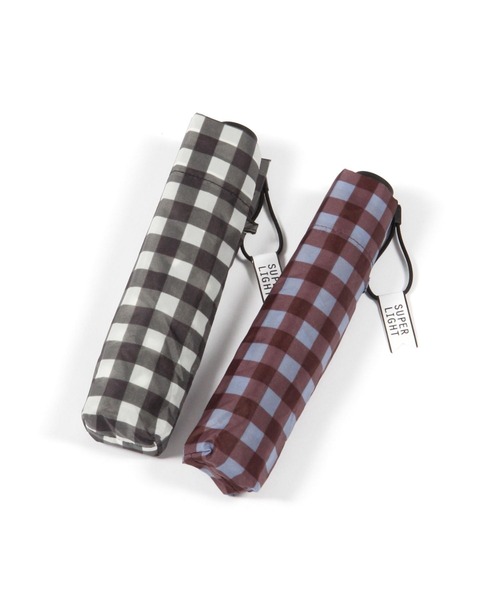 studio CLIP（スタディオクリップ）の「軽量ギンガムチェック折り畳み傘（折りたたみ傘・レディース・ブラウン/ブラック・FREE）」の3枚目の写真