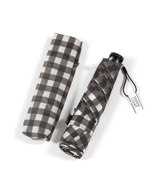 studio CLIP（スタディオクリップ）の「軽量ギンガムチェック折り畳み傘（折りたたみ傘・レディース・ブラウン/ブラック・FREE）」の5枚目の写真