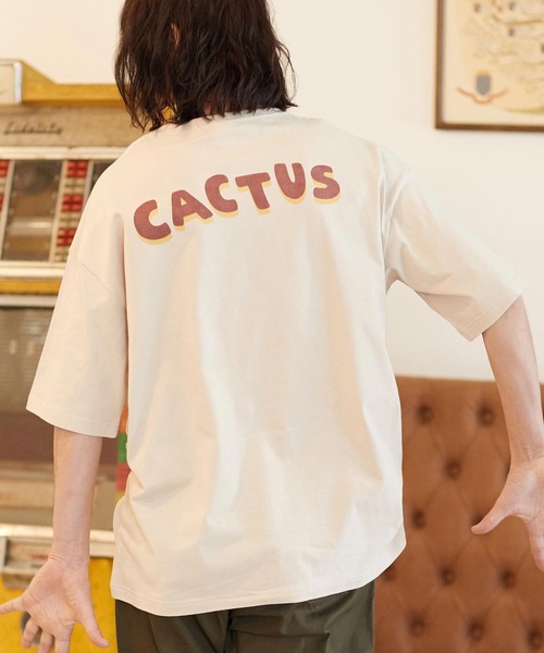 CAMBIO（カンビオ）の「mt8399- ベトジャン風ビッグシルエットTシャツ（Cactus）（Tシャツ/カットソー・メンズ・ベージュ/グレー/ホワイト・L/XL/M/S）」の6枚目の写真