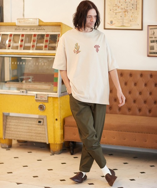 CAMBIO（カンビオ）の「mt8399- ベトジャン風ビッグシルエットTシャツ（Cactus）（Tシャツ/カットソー・メンズ・ベージュ/グレー/ホワイト・L/XL/M/S）」の8枚目の写真
