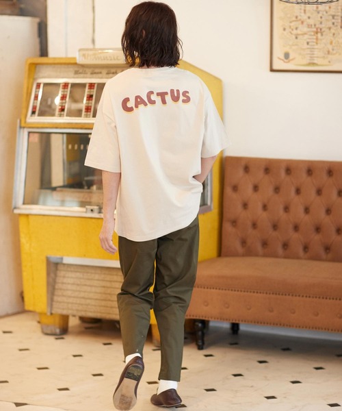 CAMBIO（カンビオ）の「mt8399- ベトジャン風ビッグシルエットTシャツ（Cactus）（Tシャツ/カットソー・メンズ・ベージュ/グレー/ホワイト・L/XL/M/S）」の9枚目の写真