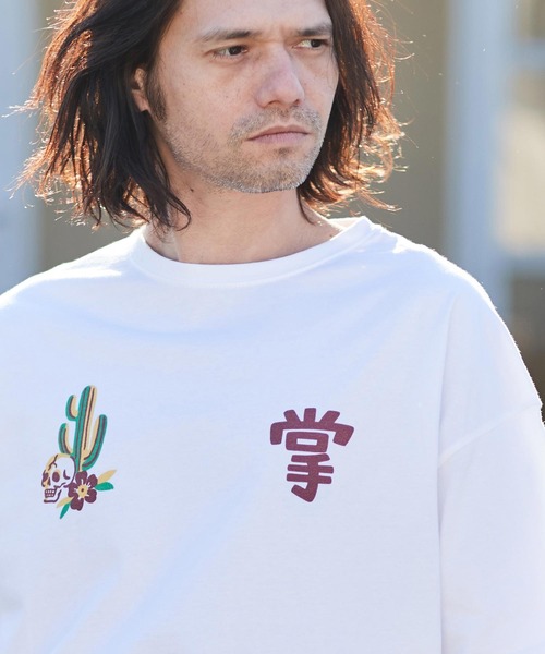 CAMBIO（カンビオ）の「mt8399- ベトジャン風ビッグシルエットTシャツ（Cactus）（Tシャツ/カットソー・メンズ・ベージュ/グレー/ホワイト・L/XL/M/S）」の10枚目の写真