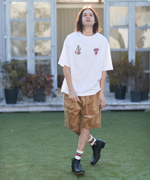 CAMBIO（カンビオ）の「mt8399- ベトジャン風ビッグシルエットTシャツ（Cactus）（Tシャツ/カットソー・メンズ・ベージュ/グレー/ホワイト・L/XL/M/S）」の14枚目の写真