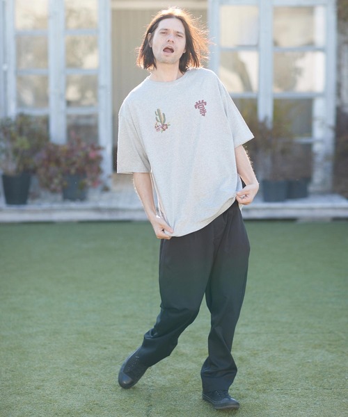 CAMBIO（カンビオ）の「mt8399- ベトジャン風ビッグシルエットTシャツ（Cactus）（Tシャツ/カットソー・メンズ・ベージュ/グレー/ホワイト・L/XL/M/S）」の20枚目の写真