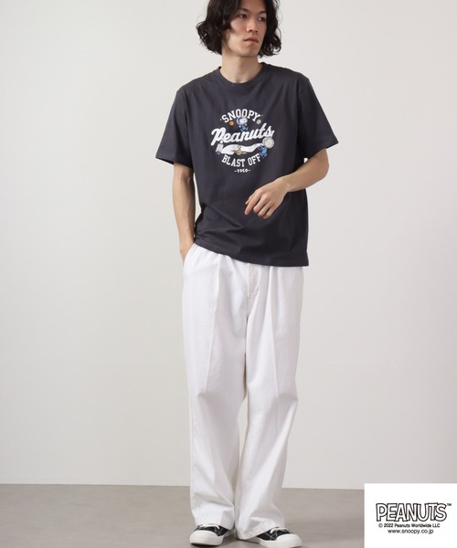 セール】PEANUTS スヌーピー ワンポイント半袖Tシャツ（Tシャツ