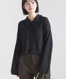 ニットポロシャツ ショート丈