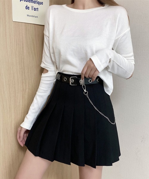 Jasmine Grandiflorum（ジャスミングランディフローラム）の「【Jasmine】プリーツミニスカート ベルト付き（スカート・レディース・ホワイト/ブラック/グレー・SMALL/LARGE/MEDIUM）」の19枚目の写真