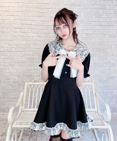 00s 姫ギャル MARS系 総レース黒ピンクボリュームパニエスカート 00s 姫ギャル MARS系 総レース黒ピンクボリュームパニエスカート
