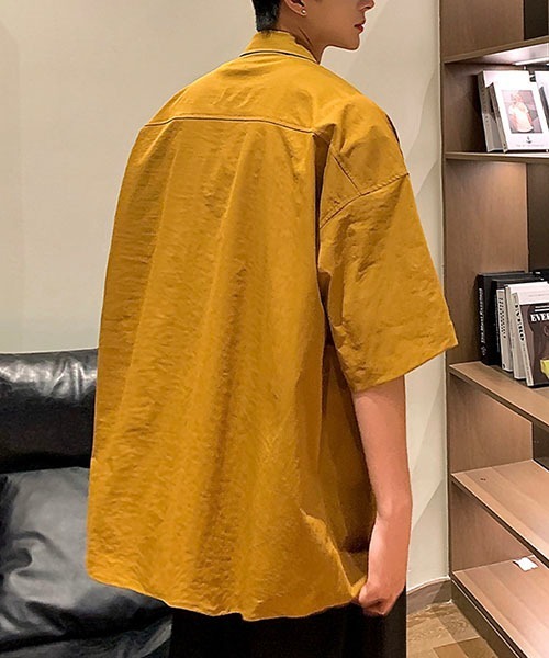 WESTBOY（ウエストボーイ）の「ルーズシルエットハーフスリーブシャツWOK23S2TP07【WB ORIGINALS】（シャツ/ブラウス・メンズ・ブラウン/グレー・M/XL/L）」の6枚目の写真