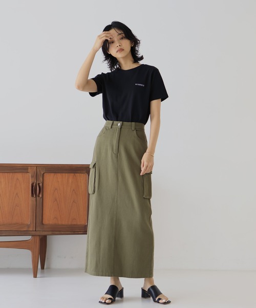  hellam（へラム）の「刺繍ロゴ コンパクトTシャツ（Tシャツ/カットソー・レディース・杢グレー/オフホワイト/ブラック/ネイビー・FREE）」の21枚目の写真