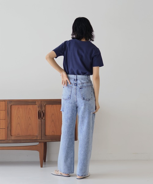  hellam（へラム）の「刺繍ロゴ コンパクトTシャツ（Tシャツ/カットソー・レディース・杢グレー/オフホワイト/ブラック/ネイビー・FREE）」の10枚目の写真