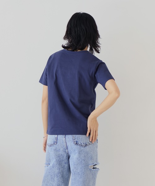  hellam（へラム）の「刺繍ロゴ コンパクトTシャツ（Tシャツ/カットソー・レディース・杢グレー/オフホワイト/ブラック/ネイビー・FREE）」の12枚目の写真