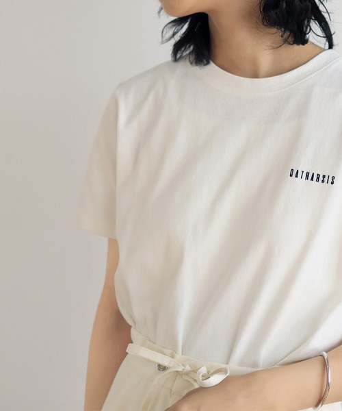  hellam（へラム）の「刺繍ロゴ コンパクトTシャツ（Tシャツ/カットソー・レディース・杢グレー/オフホワイト/ブラック/ネイビー・FREE）」の14枚目の写真